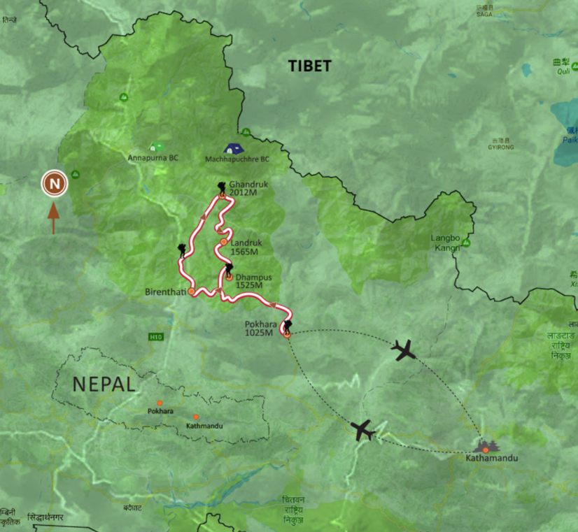 Annapurna Luxury Trek Map